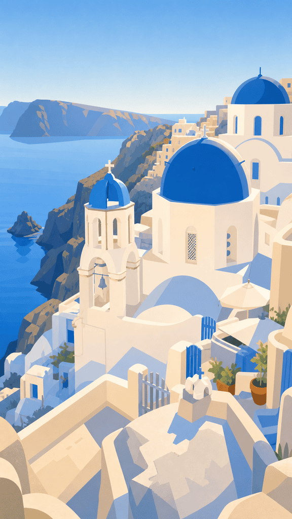 Blue Domed Church Santorini