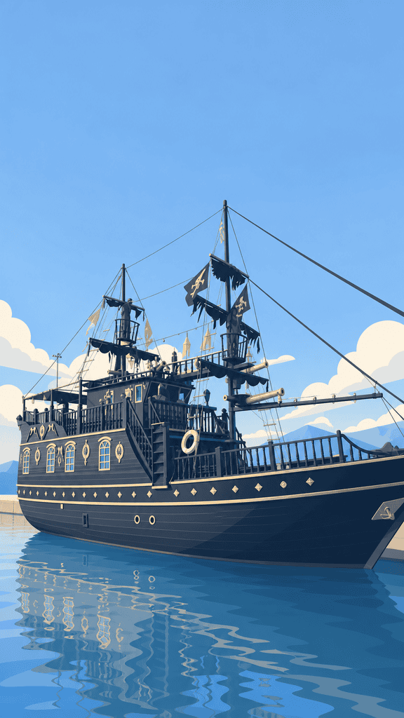 Corfu Pirate Ship Black Rose
