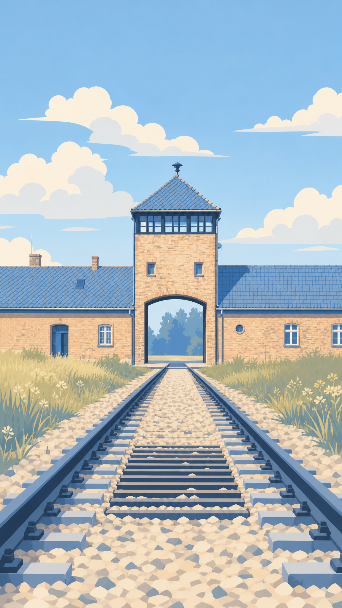 Entrance to Auschwitz II-Birkenau Camp