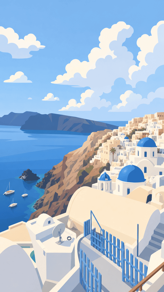 Picturesque Blue Dome Santorini
