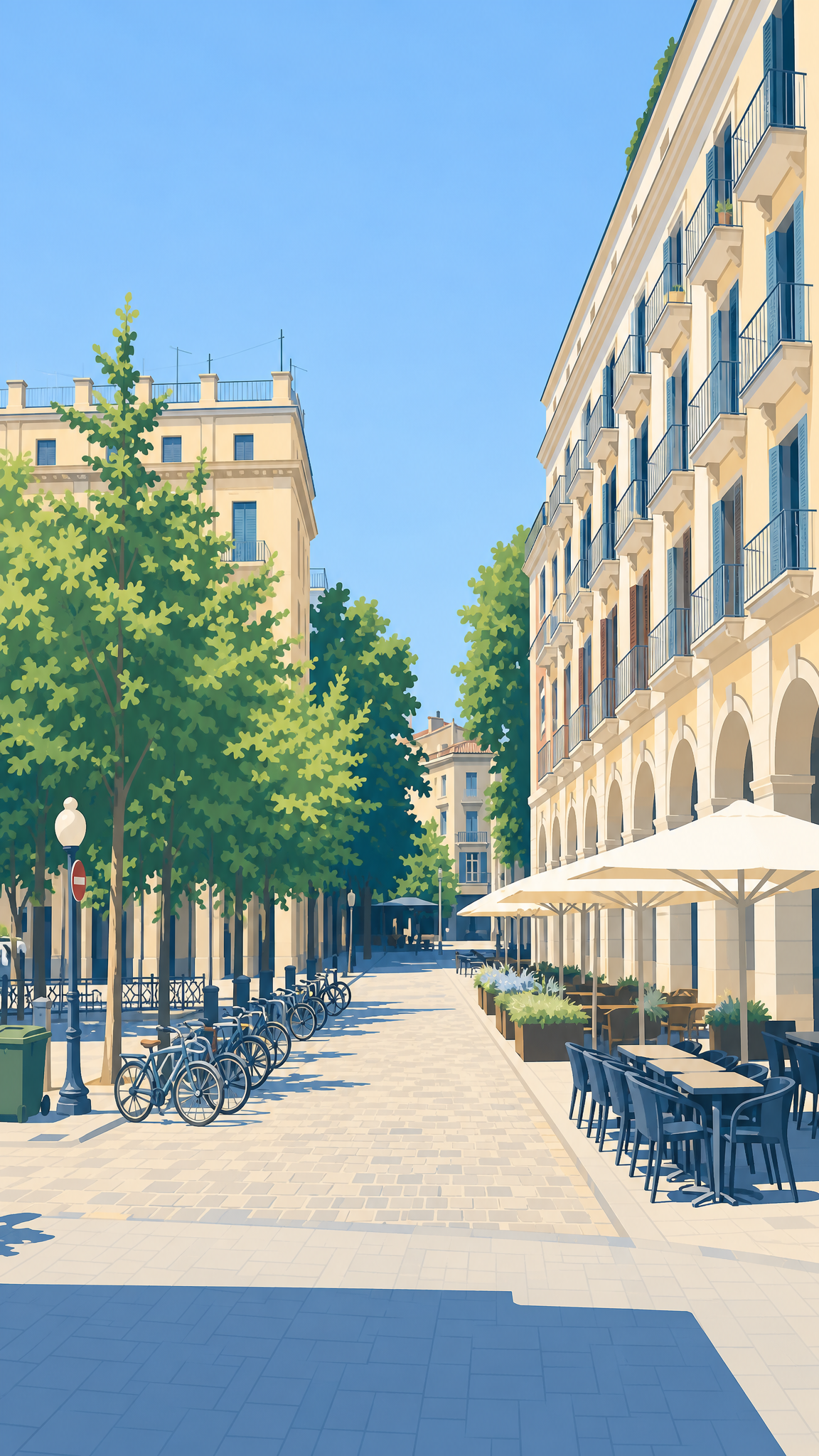 Plaça de Sant Agustí, Girona, Catalonia