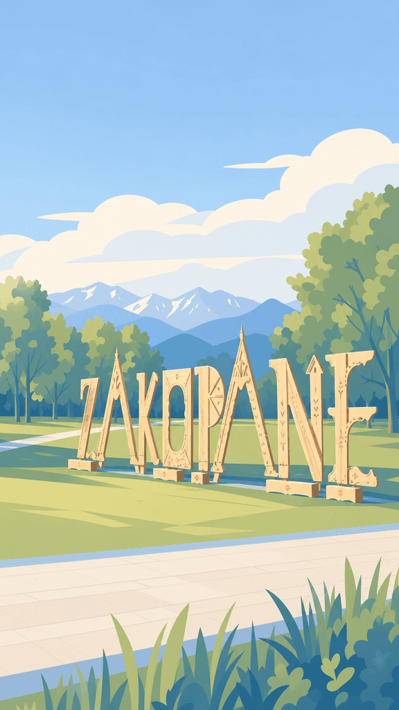 Zakopane illuminated sign